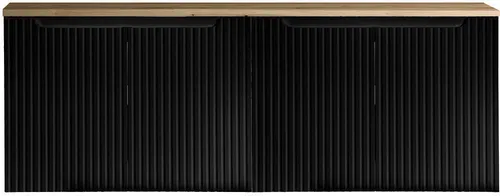 Waschbeckenunterschrank ‘Skelbolu‘ 160 cm in Schwarz/Eichenoptik