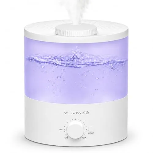 H1-XIT Cool Mist Luftbefeuchter mit Top-Nachfüll-Design, 2 l Kapazität, hoher Nebelausgang, kein Auslaufen und Nachtlicht in 7 Farben, Blau