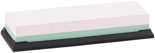 TokioKitchenWare Abziehstein: Doppel-Wasser-Schleifstein mit rutschfestem Halter, Körnung 400/1500 (Wasser Schleifstein Messer, Klingen Wetzstein, Schleifscheiben)