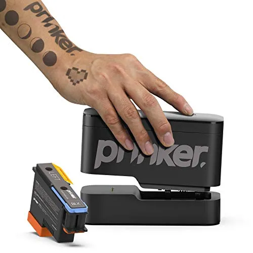 Prinker S Black Set - Skin Printer - Tintenstrahldrucker für die Haut, erstellt individuelle Designs und Tattoos in Sekundenschnelle, perfekt für kreative Anwendungen.