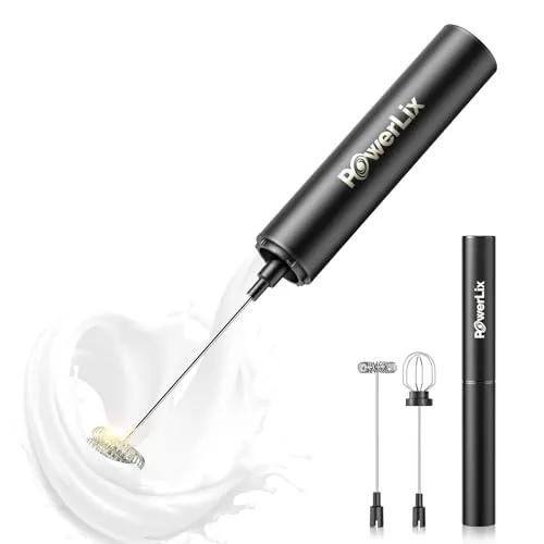 POWERLIX Pro 3-in-1 Handheld Milk Frother Electric in schwarz von POWERLIX