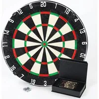 Sportisfaction Dartscheibe Set 45 cm mit 6 Pfeilen - Professionelles Dartscheibe Set mit 45 cm Durchmesser, inkl. 6 Steeldart-Pfeilen und Anspitzer. Hergestellt aus selbstheilendem Sisal für hohe Langlebigkeit und optimierte Trefferfläche. Ideal für Einsteiger und Profis!