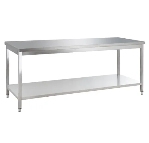 GastroHero Edelstahl Arbeitstisch Basic 16x7 mit Grundboden von GastroHero