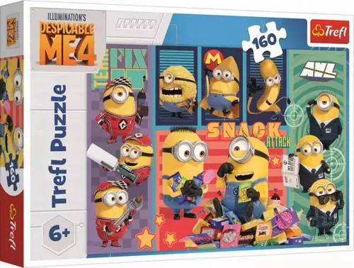 Trefl 15423 Despicable Me 4 - 160-teiliges buntes Puzzle mit Minions, fördert Kreativität und Konzentration für Kinder ab 6 Jahren