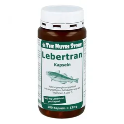 Lebertran 500 mg Kapseln - Arzneimittel mit Vitamin A und D für gesunde Haut, Sehkraft und Knochen. Unterstützt das Immunsystem und den Eisenstoffwechsel.