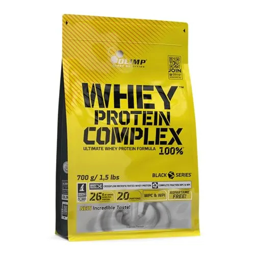 Olimp Whey Protein Complex 700g Pulver - Whey Protein für schnelle Muskelversorgung, ideal für Sportler. Hochwertiges Molkenprotein mit bestem Geschmack und guter Löslichkeit.