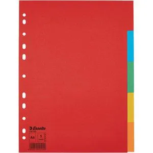 Esselte Register 100199 Eco, A4, blanko, Karton, 5-teilig, vollfarbig