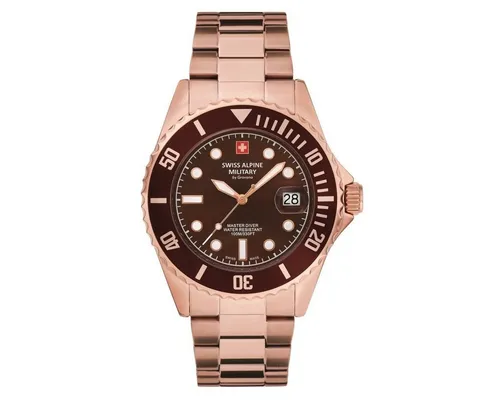 Swiss Alpine Military Herren Uhr 7053.1166SAM - Armbanduhren für Herren mit robustem Edelstahlarmband und leuchtenden Zeigern für optimale Lesbarkeit bei jedem Lichtverhältnis.