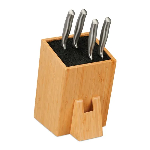Messerblock aus Bambus - rutschfest und stabil - Küchenmesserblock aus hochwertigem Bambus, rutschfest und mit 2,6 kg für sicheren Halt. Ideal zur sicheren Aufbewahrung Ihrer Küchenmesser.