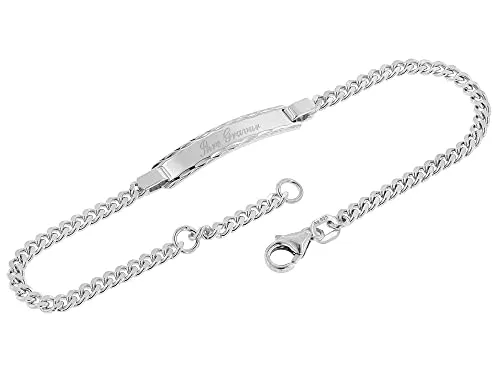 trendor Gravur-Armband für Mädchen 925 Silber Namensband 18,5 cm inklusive Wunsch-Gravur Armschmuck für Kinder, toller Gravurschmuck 41066