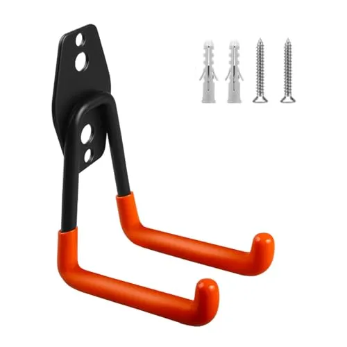 Maclean 2x Stück Garagenhaken, Garage Wandhalterung für Reifen, Werkzeuge, Leiter, Fahrrad | Wandhaken zur Organisation, Doppelhaken, Aufbewahrungshaken, Werkzeugaufhänger (2, Max. Belastung: 70kg)