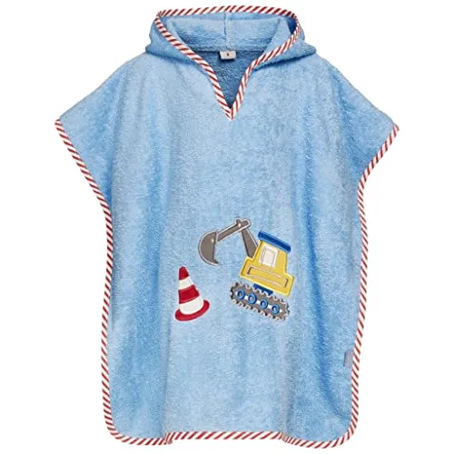 Playshoes Unisex Kinder Bademantel Handtuch Poncho Bagger für Kinder bis 4 Jahre - Kuscheliger Frottee-Poncho aus 100% Baumwolle, ideal zum Aufwärmen nach dem Baden. Mit schützender Kapuze und Bewegungsfreiheit für kleine Abenteurer. Oeko-Tex-Standard 100 geprüft.