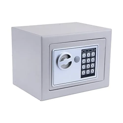 Nictemaw Digital Elektronischer Safe Tresor Möbeltresor Elektronikschloss mit Schlüssel, Grau