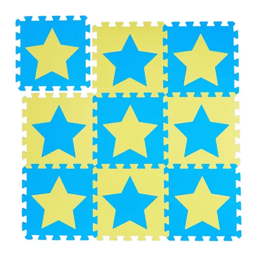 Puzzlematte Sterne Play Mat Baby Krabbelmatte Schaumstoffpuzzlematte blau 27 x