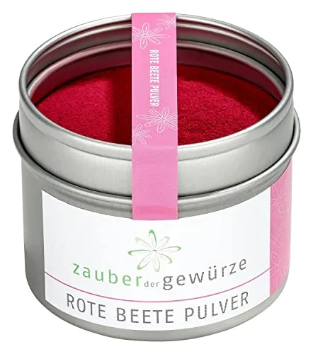 Zauber der Gewürze Rote Beete Pulver - Superfood für Smoothies, Gemüsesäfte, Joghurt, getrocknet und gemahlen - zum Kochen und Färben, Top-Qualität in wiederverschließbarer Dose, 80 g