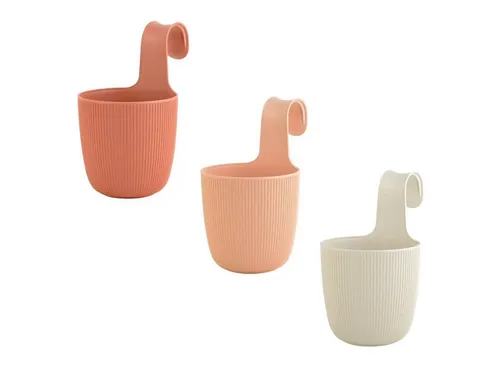 Engelland Blumentopf Blumentopf zum Hängen (Vorteils-Set, 3 St., Fassungsvermögen 2,3 Liter), UV-Beständig, Frostbeständig, Drainagesystem, ideal für Geländer/Zäune