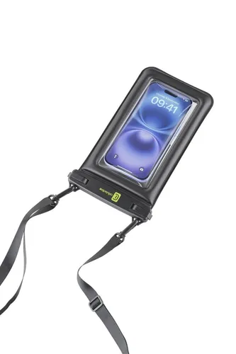 CellularLine Universal Necklace Case Voyager Floaty Black (61173) - Praktische Handyhülle in Schwarz, ideal für den täglichen Gebrauch. Mit einem komfortablen Trageband ausgestattet, bietet sie Schutz und Mobilität in einem.