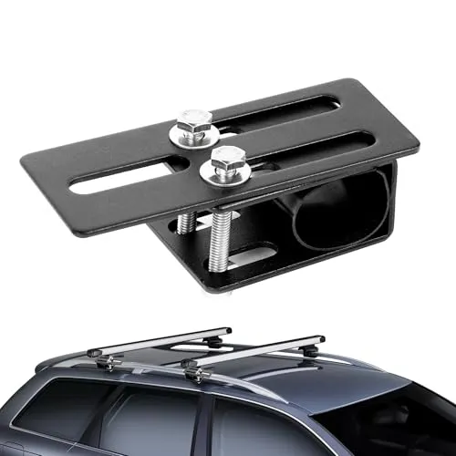 Dachbox Halterung, Dachbox Wandhalterung mit Gummidichtung, Dachbox Befestigung Universal，Dachbox Befestigung u Bügel Einstellbarer Montagebereich 120-183mm, mit Zwei Edelstahlschrauben, 1 Stück