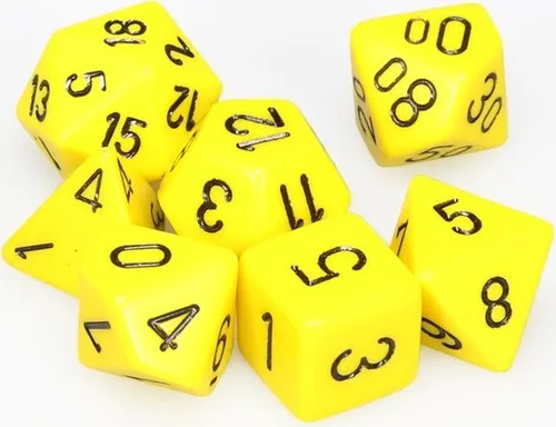 Chessex Polyhedral 7 Die Würfel-Set Opaque Gelb/Schwarz