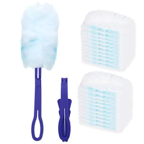 ZJCANGLIU 20 Stück Mikrofaser Staubwedel Nachfüllpack, Elektrostatische Adsorption, Blau, für Tierhaare, Staub, Schmutz