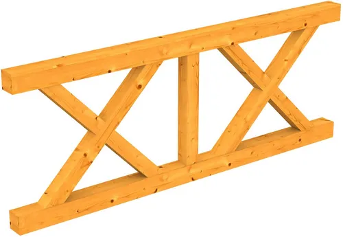 Skanholz Brüstungsgeländer Andreaskreuz, 220 cm - Zubehör für Gartenhäuser, robustes Holzgeländer in eleganter Eiche hell, ideal für sichere Abgrenzungen im Garten mit 5 Jahren Herstellergarantie.
