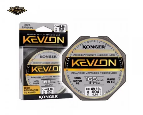 Konger Kevlon Black Geflochtene 4x - 0,12mm 150m