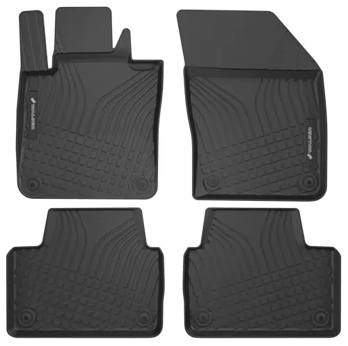 WALSER Premium Gummimatten für Volvo V60 II & S60 III - Maßgeschneiderte Gummimatten für optimalen Schutz in Ihrem Volvo. Hochwertiges, geruchsneutrales Material mit 4 cm Rand und Anti-Rutsch-Oberfläche für sicheren Halt. Leicht zu reinigen und langlebig.