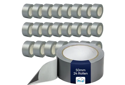 plid Weißlack PLID Gewebeband Silber 50mm x 50 m Panzertape Panzerband Duct Tape, Wasserdicht, hohe Klebkraft, reißfest, nassfest