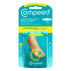 Compeed Hühneraugenpflaster mit Feuchtigkeit - Die Compeed Hühneraugenpflaster bieten effektive Pflege für Ihre Füße. Sie sind wasserfest, passen sich optimal an und schützen vor Druckschmerzen. Ideal zur Linderung und Pflege bei Hühneraugen.