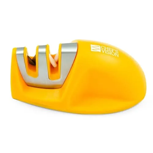 Chef's Vision SmarterEdge Küchenmesserschärfer - Orange - Dual-Rillen-Schärfer für präzise Klingenpflege - Kompakter, stilvoller und vielseitiger Messerschärfer für den Heim- und Profieinsatz