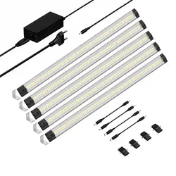 ledscom.de LED Unterbau-Leuchte SIRIS, Eckmontage, flach, je 50cm, je 531lm, warm-weiß, 5er Set