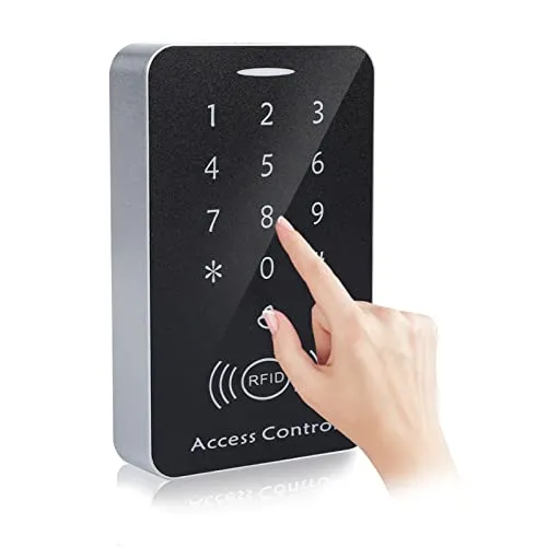 Sonew RFID Touch Metall Zugangskontrolle Passwort Zugang Tastatur Maschine Controller mit 10 stücke ID Keyfobs für Outdoor Indoor Use, Zutrittskontrollkartenleser mit digitaler Tastatur