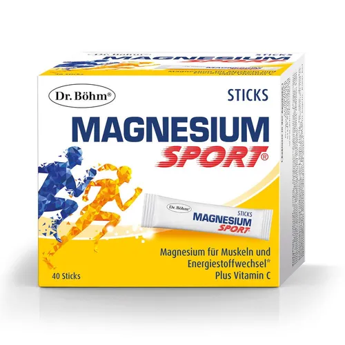 Dr. Böhm Magnesium Sport Sticks - 40ST - Arzneimittel zur Unterstützung der Muskulatur, ideal für Sportler zur Vermeidung von Muskelkrämpfen und zur Leistungssteigerung.