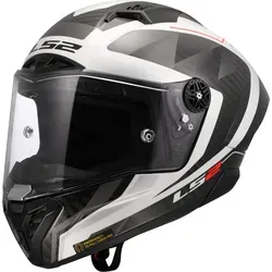 LS2 FF805 Thunder GP Aero Raute - Integralhelm in Schwarz/Weiß/Grau - XL - Motorradhelm aus 100% Carbon mit herausragender Aerodynamik und ausgezeichnetem Sichtfeld. Ideal für Sicherheit und Komfort beim Fahren.