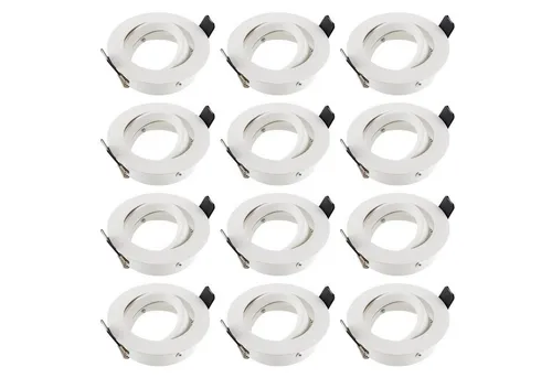 SEBSON Einbaurahmen Alu schwenkbar GU10 75mm - Eleganter Einbaurahmen für GU10 Lampen, schwenkbar bis 40° und ideal für eine nahtlose Integration in Ihre Decke.