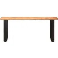 vidaXL Sitzbank mit Naturkanten 110 cm aus Akazie und Stahl - Sitzbank aus stabiler Akazie mit einzigartiger Naturkante, ideal für Wohnzimmer oder Flur im industriellen Stil. Jedes Stück ist ein Unikat dank individueller Holzmaserung.