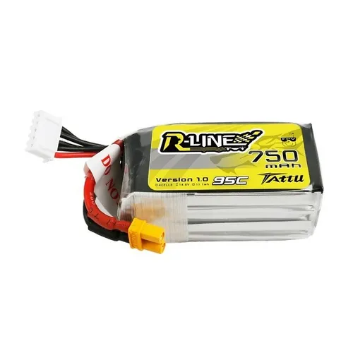 Tattu R-Line LiPo 4S 750mAh 95C mit XT30 Plug für FPV - Akkus für FPV-Drohnen, leistungsstark mit 95C Entladerate für hohe Performance und lange Flugzeiten.