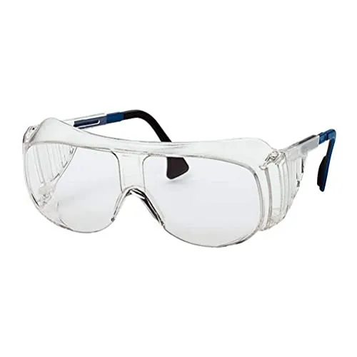Uvex W08004 Ultraspec 9161 Schutzbrille, Kratzfest, Beschlagschutz, Antistatisch, Chemikalienbeständig, Antihaft, Easy to Clean, 2C-1,2 W 1 F CE, Klar/Blau/Schwarz