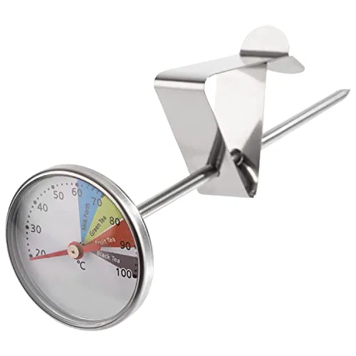APS 10355 Thermometer für Milchkännchen, mit Clip, höhenverstellbar, Temperaturbereich 20°C bis 100°C