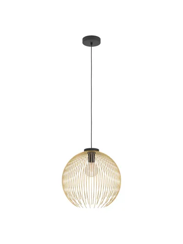 EGLO VENEZUELA Pendelleuchte Ř400 schwarz/gold 901003 - Stilvolle Pendelleuchte in elegantem Schwarz und Gold. Ideal für Wohnräume, sorgt für ein modernes Ambiente und ist mit einem textilen Kabel ausgestattet.