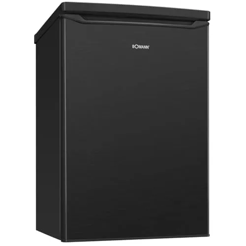 Bomann KS 7251 Stand Kühlschrank mit Gefrierfach - Kühlschrank mit 109 L Nutzinhalt, perfekt für kleine Räume, ausgestattet mit 4-Sterne Gefrierfach und stilvoller Edelstahloptik.