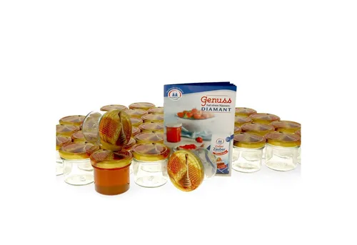 MamboCat Einmachglas 100er Set 125 ml mit Honigwabe Deckel - Praktisches 100er Set Einmachgläser mit Twist-Off Deckeln für kreative Konservierung. Ideal für Honig, Aufstriche und mehr – inklusive GRATIS Rezeptheft mit leckeren Ideen!