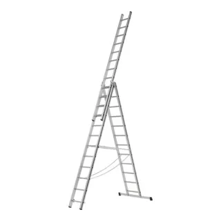 Hymer ALU-PRO Mehrzweckleiter 3x12 - Vielseitige Stehleiter - Leitern: Hymer Mehrzweckleiter dreiteilig mit 7,97 m Höhe, ideal für Anlege-, Schiebe- oder Stehleiter. Langlebige Holme und breite Sprossen bieten hohe Standsicherheit und Komfort.