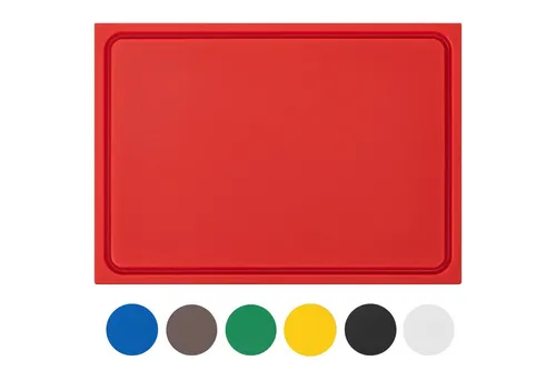 Morleos Schneidebrett mit Saftrille aus HDPE 500 in rot von Morleos