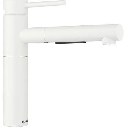 Blanco Alta-S II Einhebelmischer – Hochdruck, 140° schwenkbar, siligranitweiß - Armaturen mit schlankem Design und hohem Auslauf für bequemes Befüllen großer Töpfe. Inklusive Schlauchbrause mit zwei Strahlarten für flexible Nutzung.