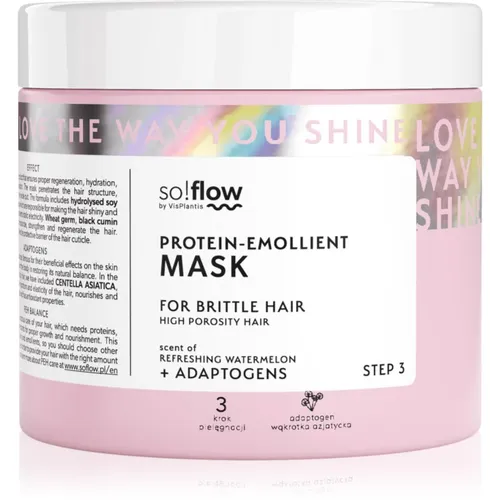 so!flow High Porosity Hair Protein-Emollient Mask stärkende Maske für brüchiges und strapaziertes Haar 400 ml
