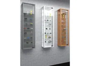 VCM Glasvitrine hängend - Stano Maxi - Vitrine aus ESG-Sicherheitsglas, modern und platzsparend mit 8 variablen Einlegeböden, ideal für die stilvolle Präsentation Ihrer Lieblingsstücke.