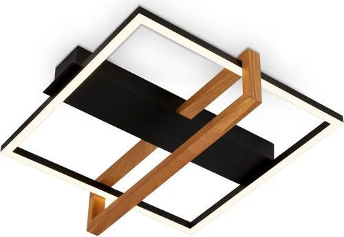BRILONER LED Deckenlampe Frame – Elegante Holzrahmenleuchte - Lampen: 12W Deckenleuchte mit warmweißer Lichtfarbe (3000K) und 1400 Lumen für eine angenehme Atmosphäre in jedem Raum. Elegant mit Holzrahmen, ideal für Wohnzimmer und Schlafzimmer.