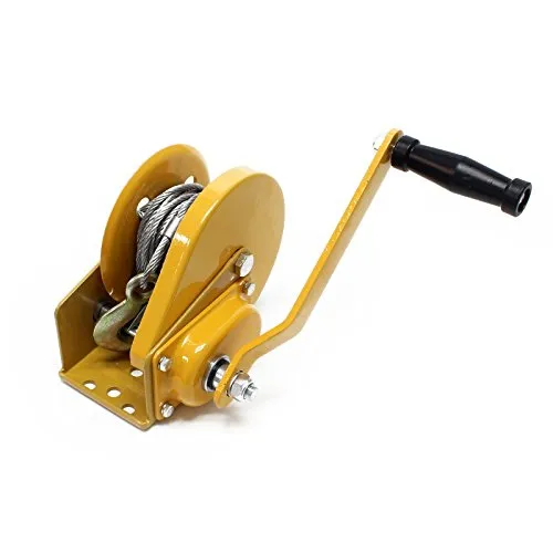 Wiltec Handseilwinde 540kg, 4,2:1 Übersetzung - Handwinden für vielseitige Anwendungen, mit 10m Drahtseil und einer Zuglast von bis zu 540 kg – ideal für Bootstrailer und Werkstätten.