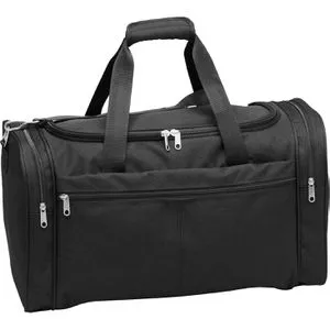 DundN Reisetasche 6312 Travel Line, 47L, Schwarz - Reisetasche aus strapazierfähigem Polyester, ideal als Handgepäck für Reisen. Geräumiges Hauptfach, praktische Seitentaschen und abnehmbarer Schultergurt.
